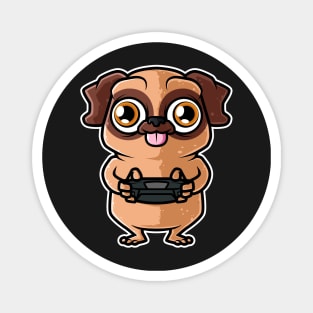 Video Games Nerd Pug Dog Gaming - Gamer product Magnet